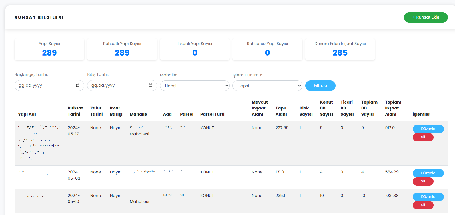 Imar ve Sehircilik Modulu